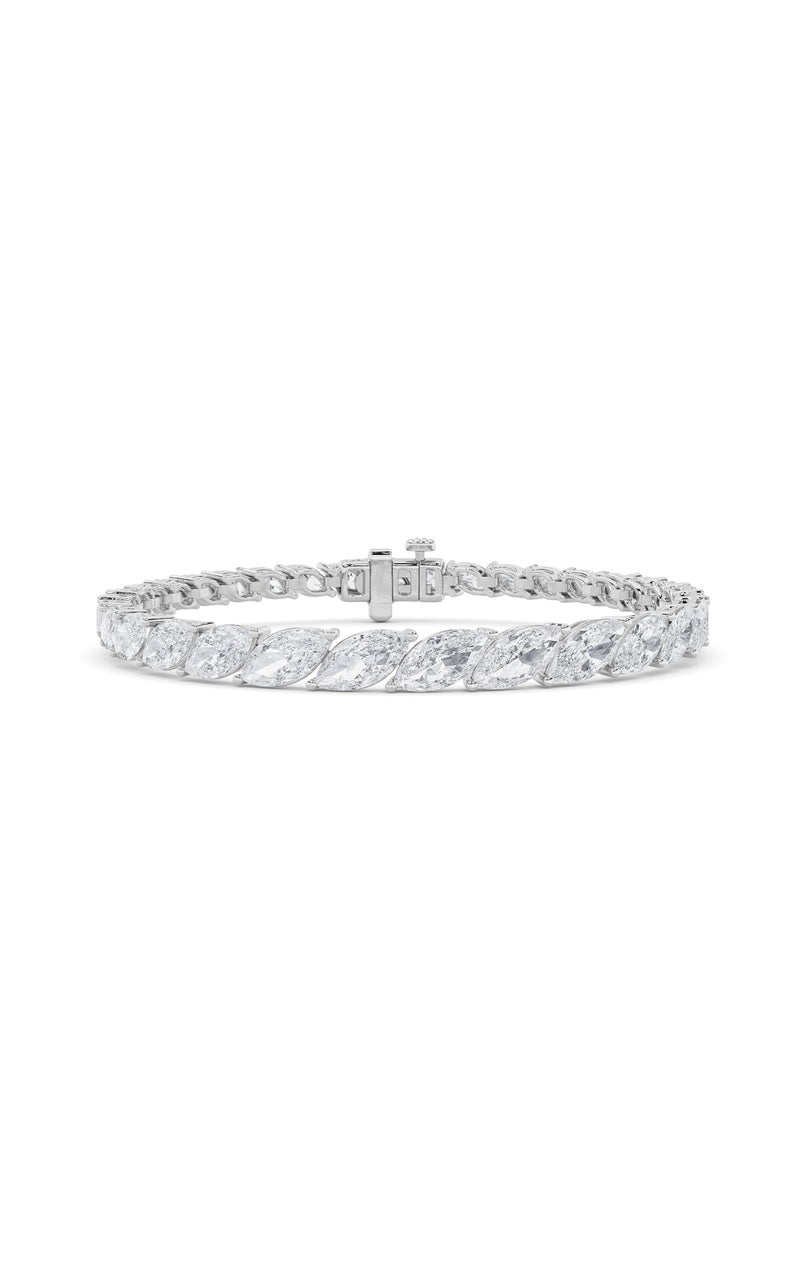 13.5Cttw Marquise Shaped Lab Grown Diamond (F/VS)Bracelet in 14K Gold