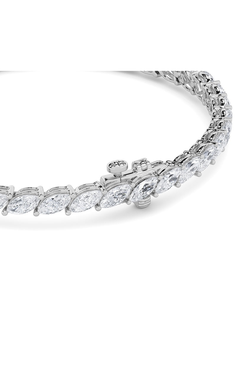 13.5CTW Marquise Shaped Lab Grown Diamond (F/VS) Bracelet in 14K Gold