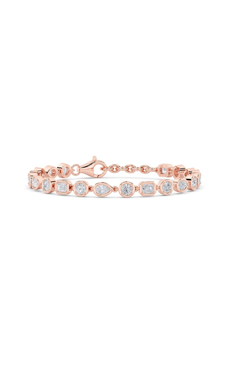 4Cttw Mix Shaped Lab Grown Diamond (G/VS) Braceletin 14K Gold