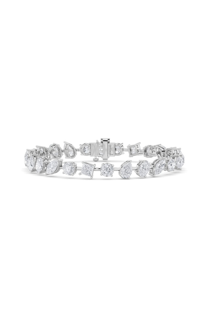 10.5Cttw Mix Shaped Lab Grown Diamond (F/VS) NorthSouth Bracelet in 14K Gold