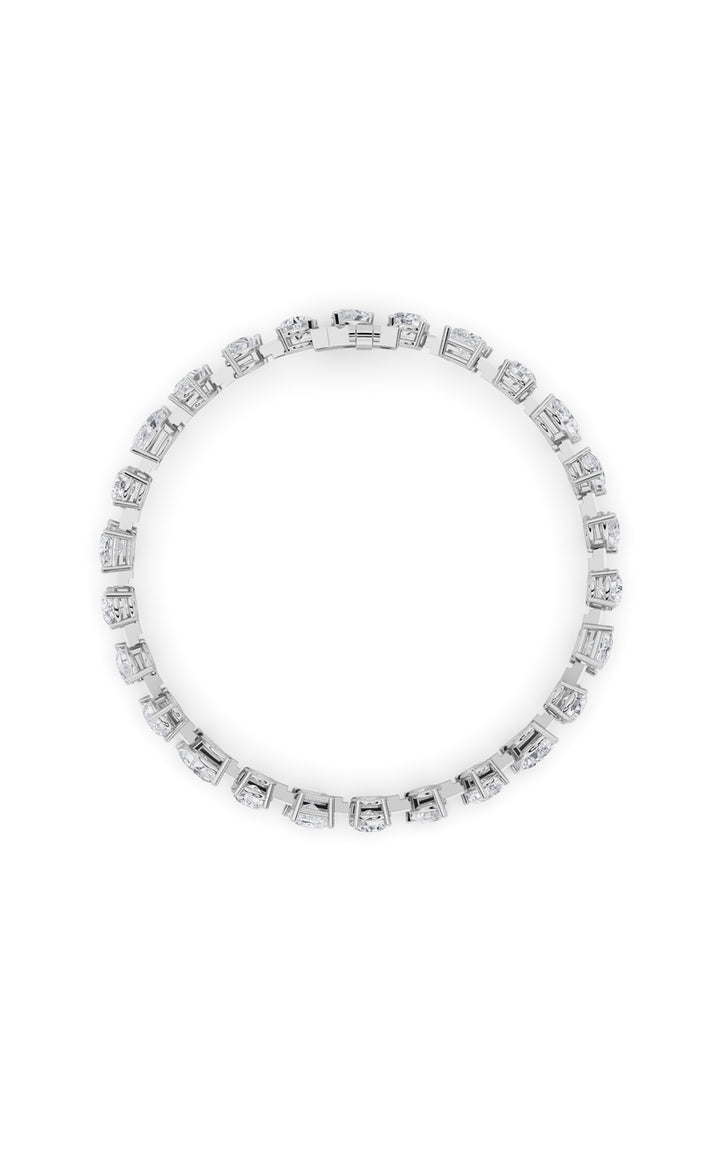 10.5CTW Mix Shaped Lab Grown Diamond (F/VS) North South Bracelet in 14K Gold