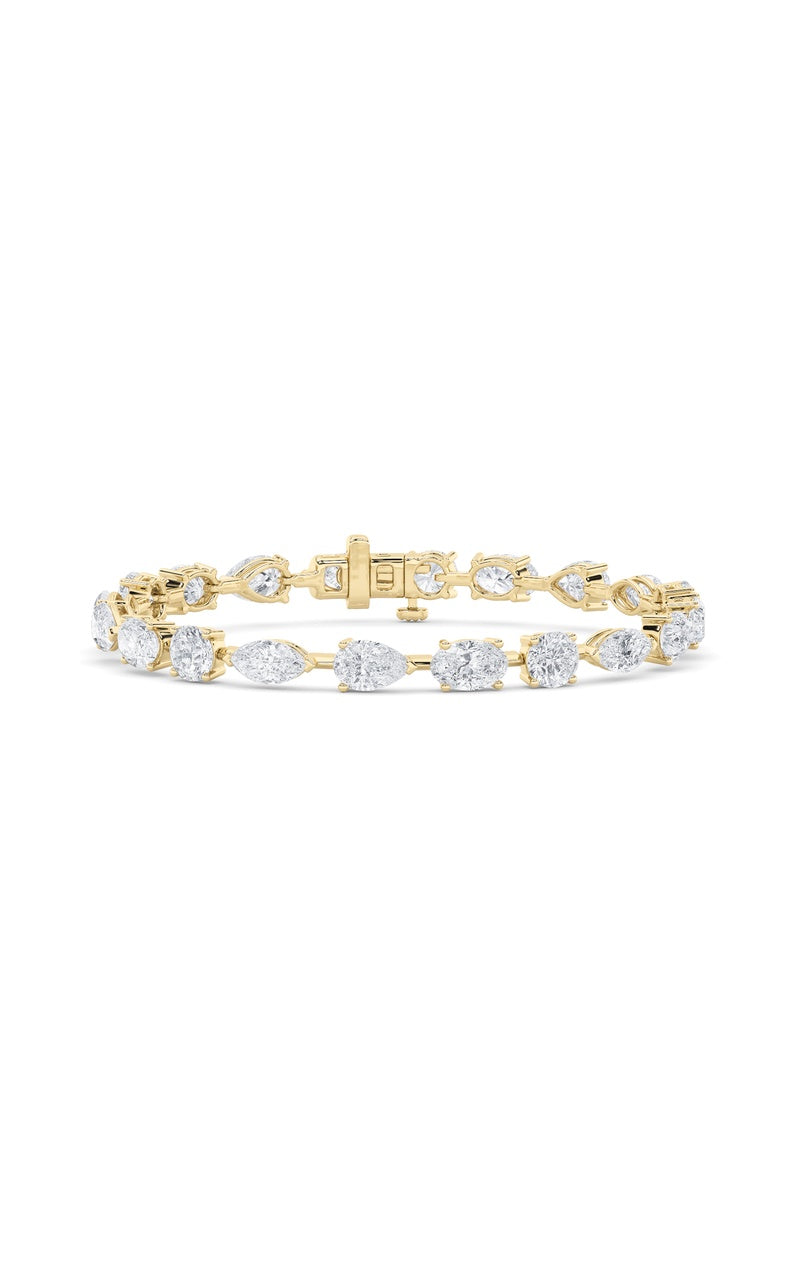 5CTW Mix Shaped Lab Grown Diamond East & West Bracelet in 14K Gold (F/VS)