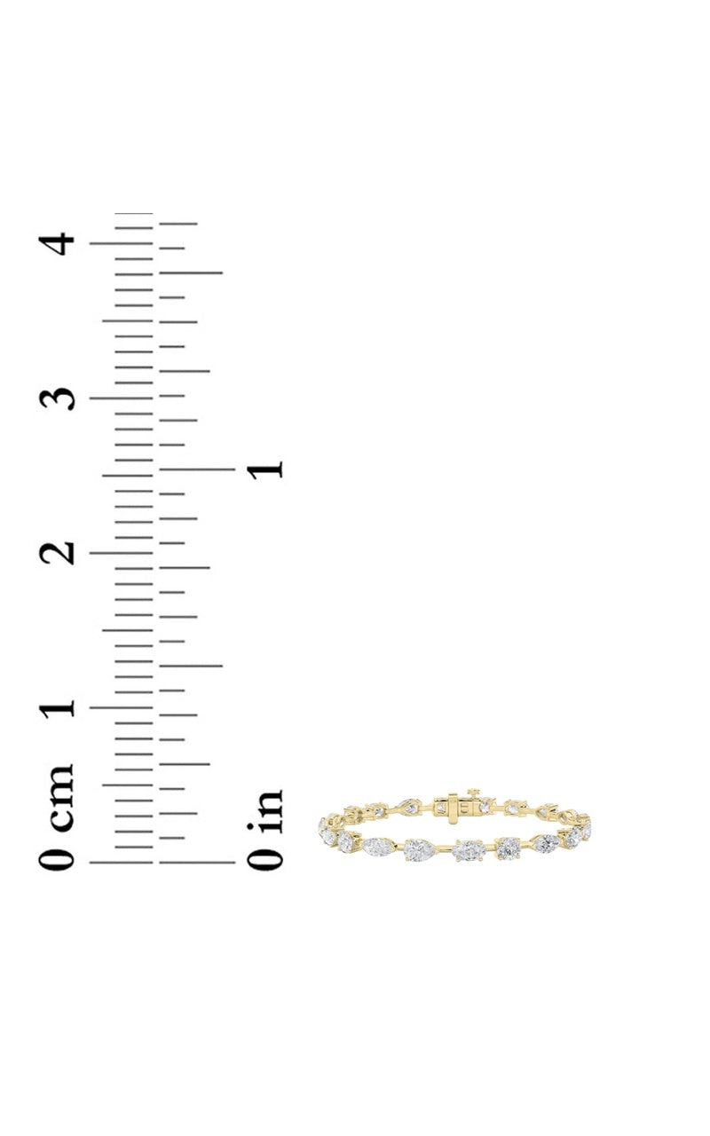 5CTW Mix Shaped Lab Grown Diamond East & West Bracelet in 14K Gold (F/VS)