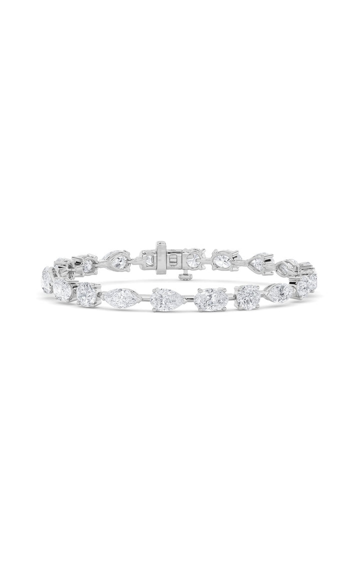 8CTW Mix Shaped Lab Grown Diamond East & West Bracelet in 14K Gold (F/VS)