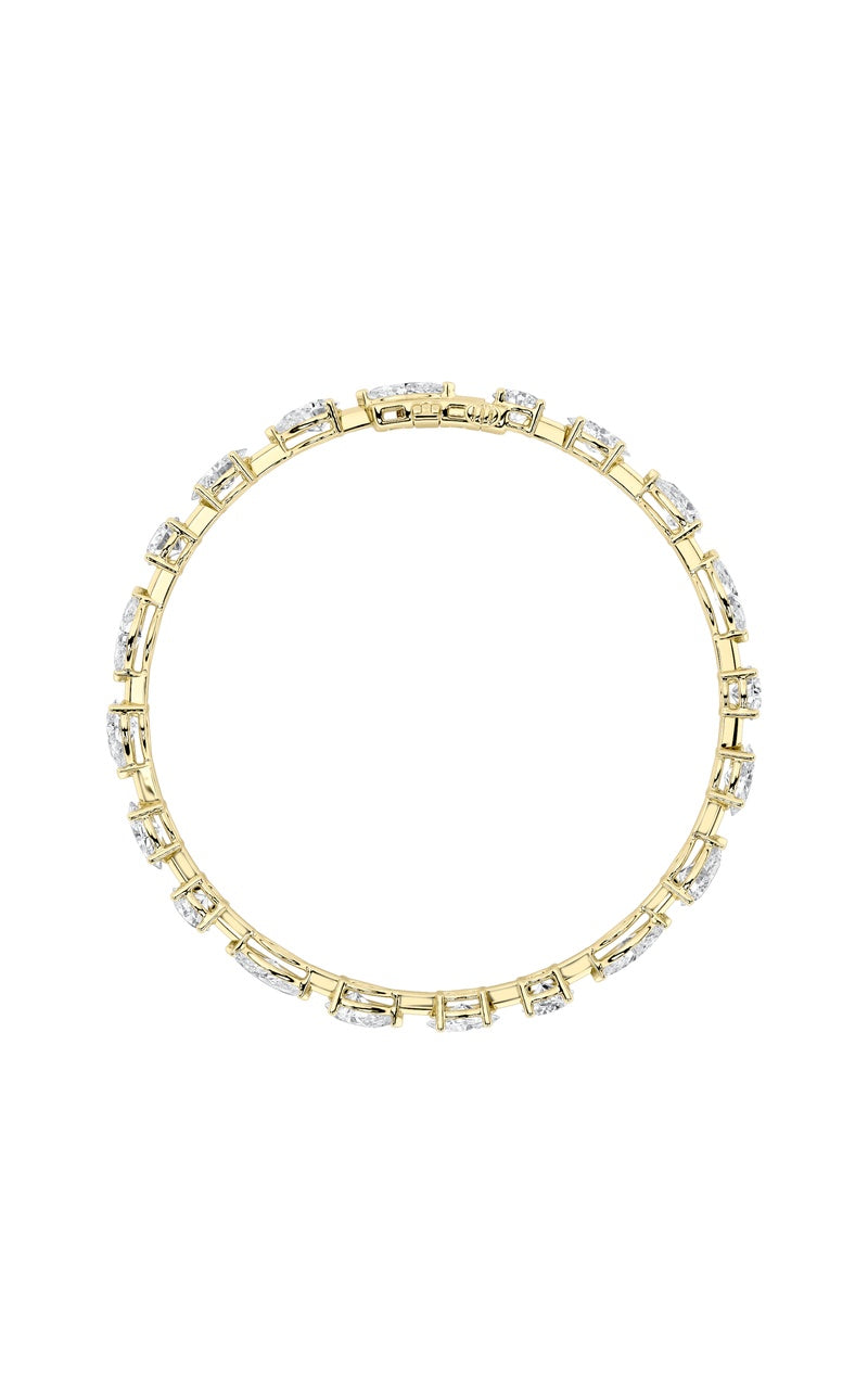 8CTW Mix Shaped Lab Grown Diamond East & West Bracelet in 14K Gold (F/VS)
