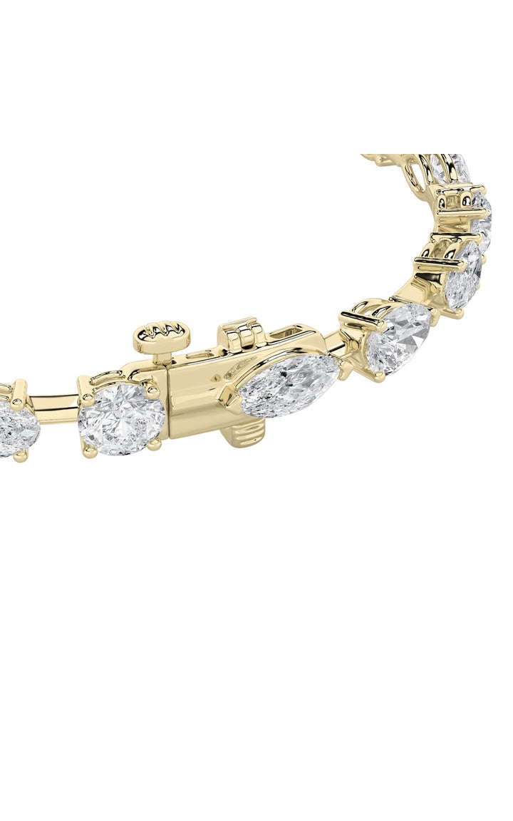8Cttw Mix Shaped Lab Grown Diamond East & West Bracelet in 14K Gold (F/VS)
