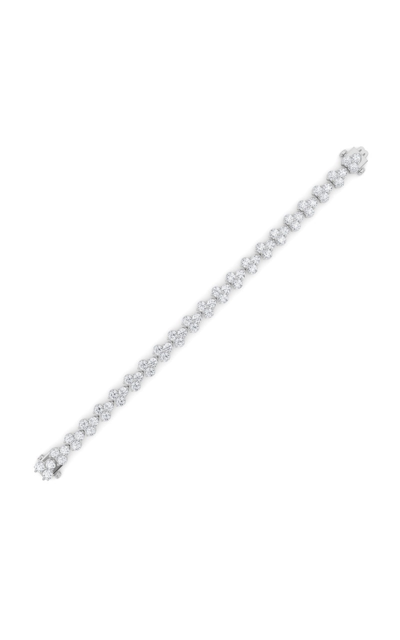 13CTW Round Shaped Lab Grown Diamond (F/VS) Cluster Bracelet in 14K Gold