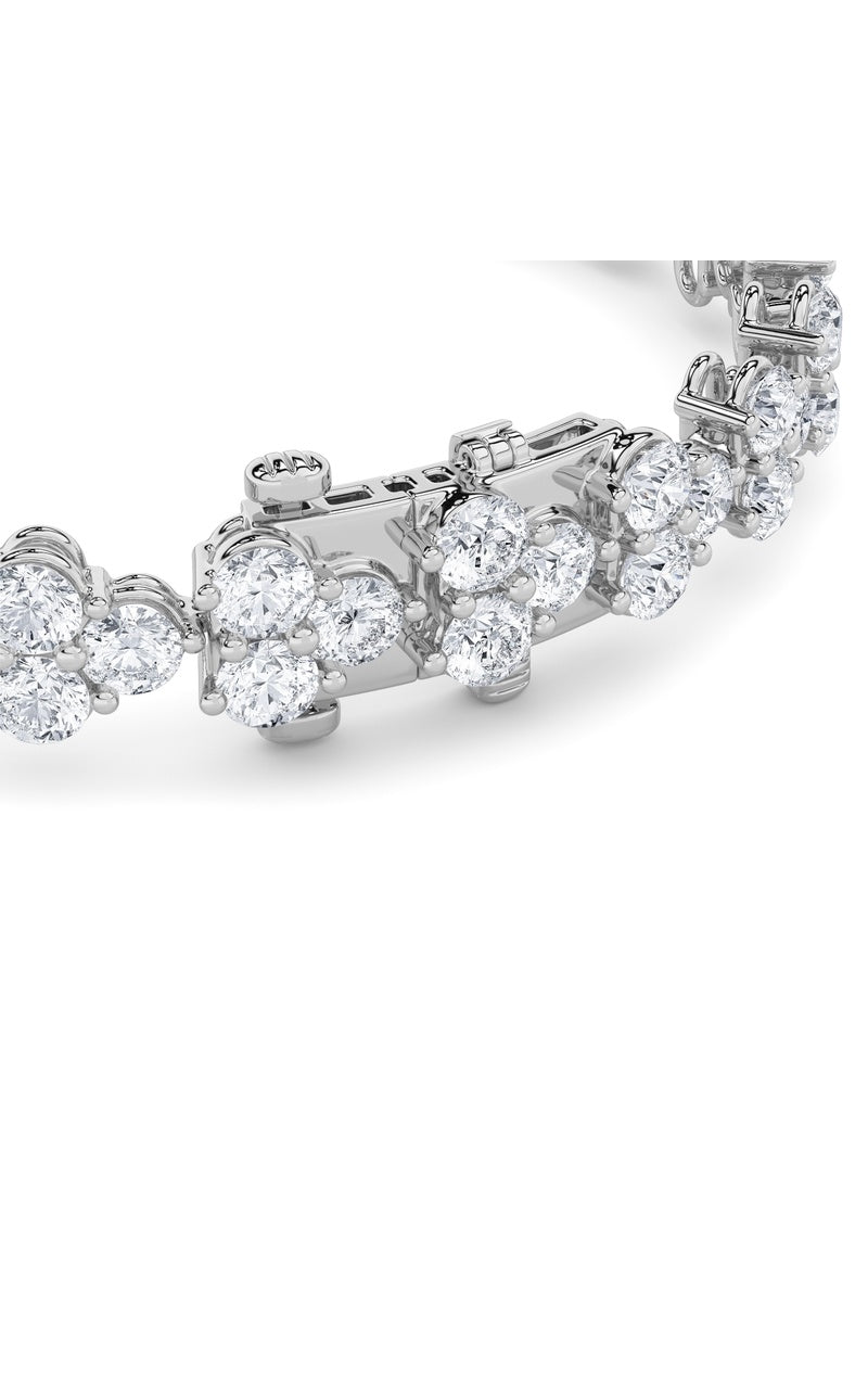 13Cttw Round Shaped Lab Grown Diamond (F/VS) Cluster Bracelet in 14K Gold