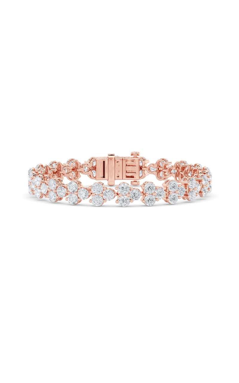 13Cttw Round Shaped Lab Grown Diamond (F/VS) Cluster Bracelet in 14K Gold