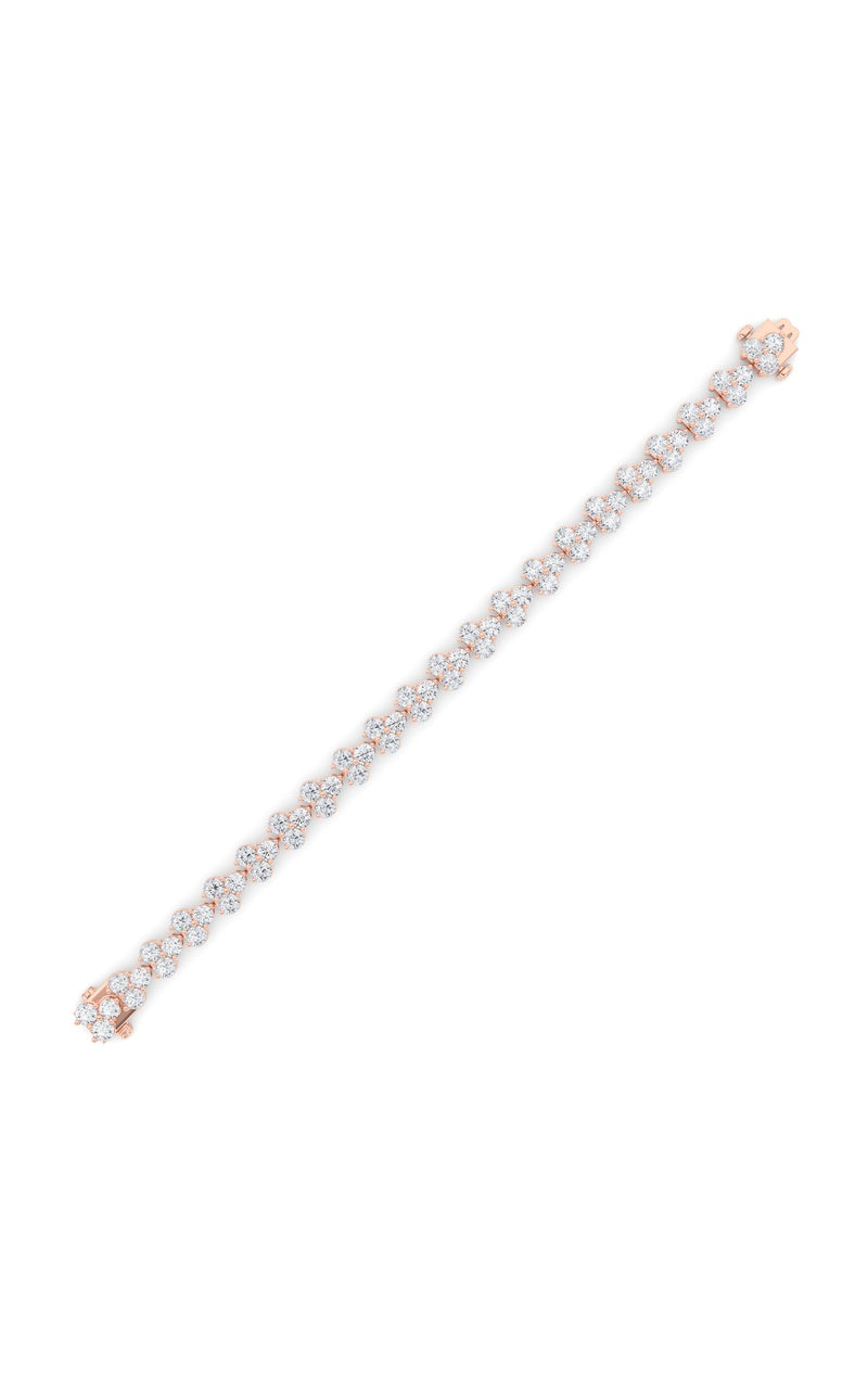 13Cttw Round Shaped Lab Grown Diamond (F/VS) Cluster Bracelet in 14K Gold