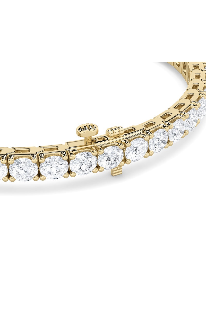 10.25Cttw Round Shaped Lab Grown Diamond (F/VS) Bracelet in 14K Gold