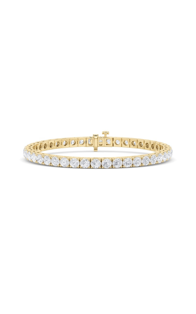 8Cttw Round Shaped Lab Grown Diamond (F/VS) Bracelet in 14K Gold