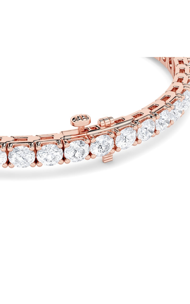 9CTW Round Shaped Lab Grown Diamond (F/VS) Bracelet in 14K Gold