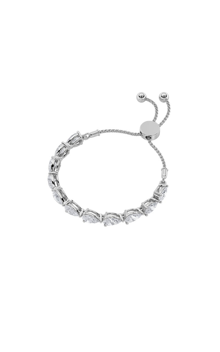 3.5CTW Pear Shaped Lab Grown Diamond (F/VS) Bolo Bracelet in 14K Gold
