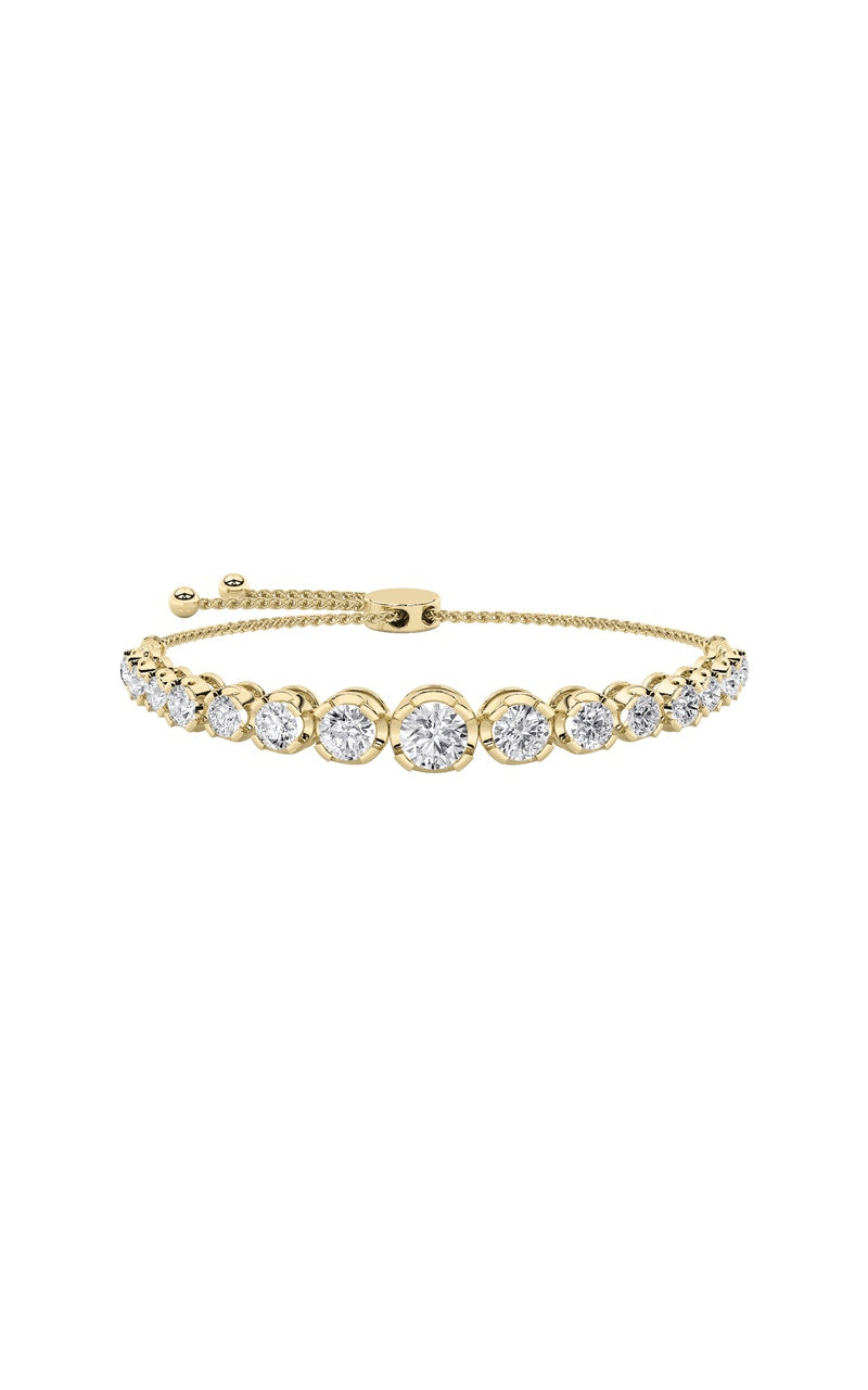 3.5CTW Round Shaped Lab Grown Diamond (F/VS) Bolo Bracelet in 14K Gold