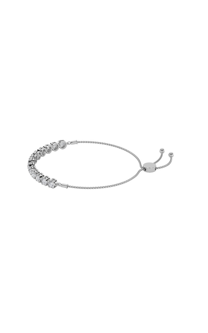 2.5CTW Round Shaped Lab Grown Diamond (F/VS) Bolo Bracelet in 14K Gold