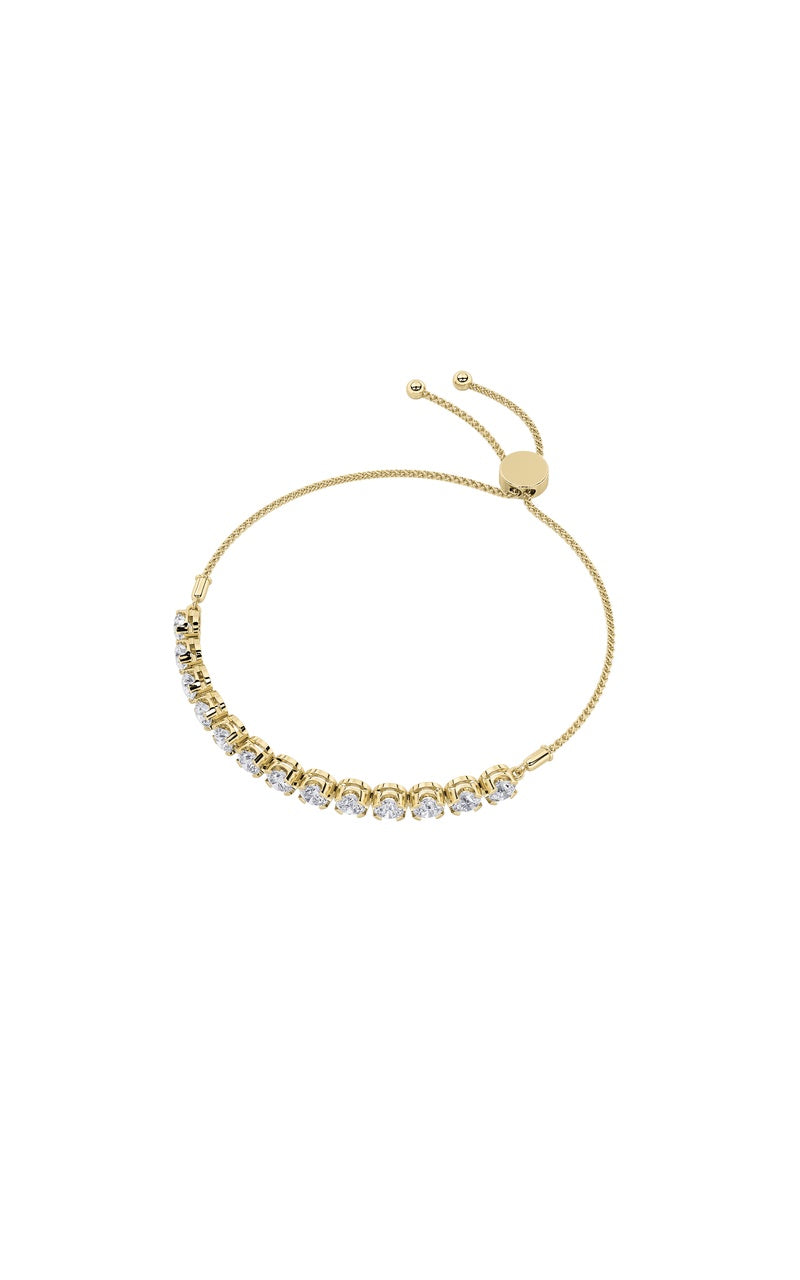 2.5CTW Round Shaped Lab Grown Diamond (F/VS) Bolo Bracelet in 14K Gold