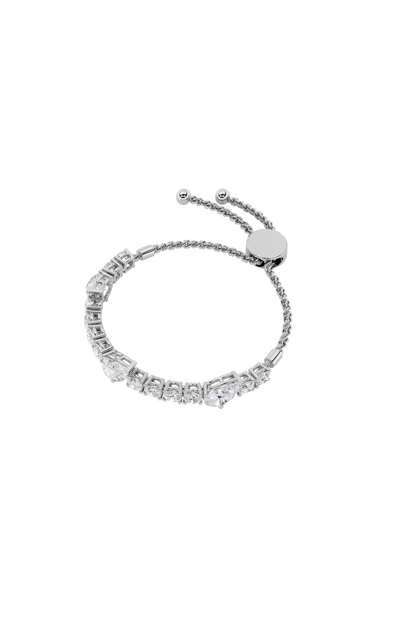 4.5Cttw Pear Shaped Lab Grown Diamond (F/VS) BoloBracelet in 14K Gold