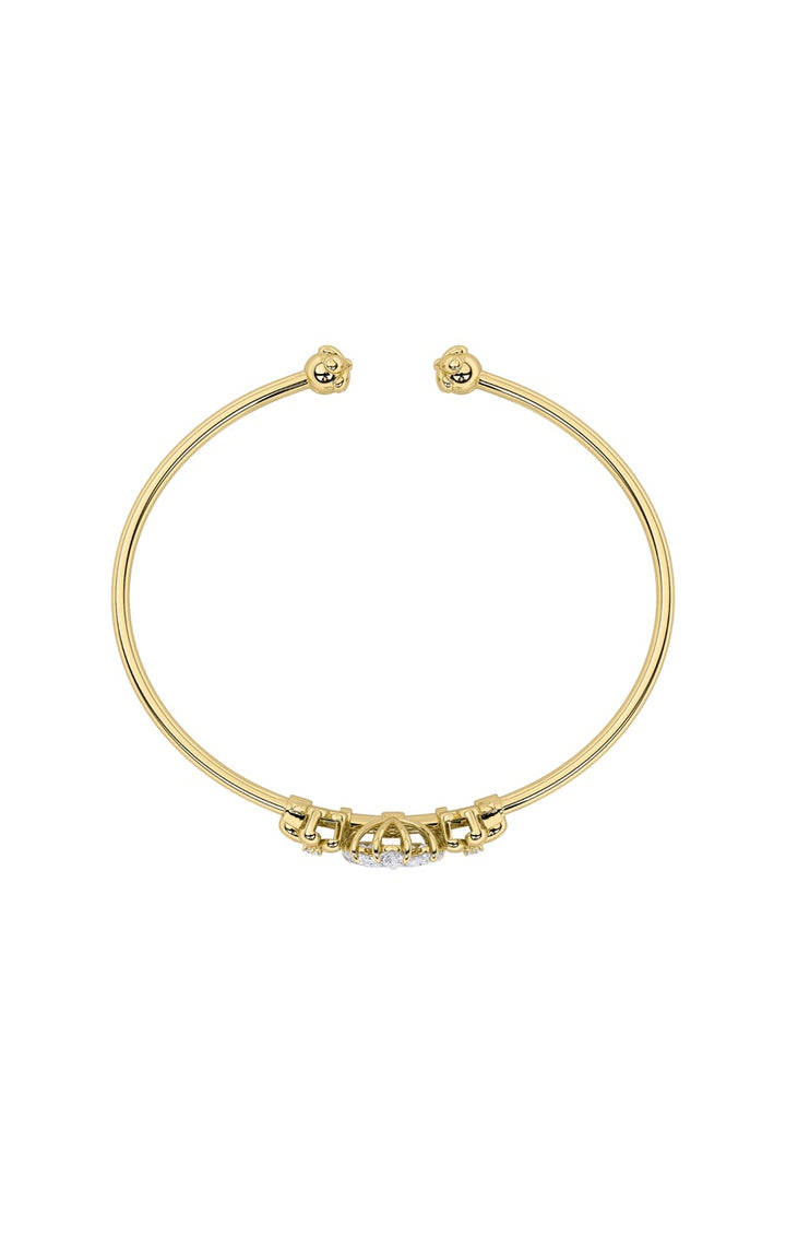 1.5Cttw Pear Shaped Lab Grown Diamond (F/VS) Fancy Flower Bangle Bracelet in 14K Gold