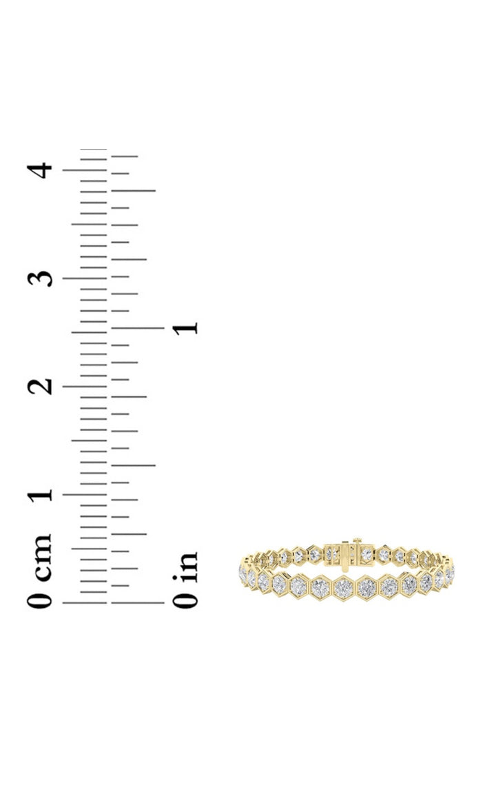 10Cttw Round Shaped Lab Grown Diamond (F/VS) Bracelet in 14K Gold