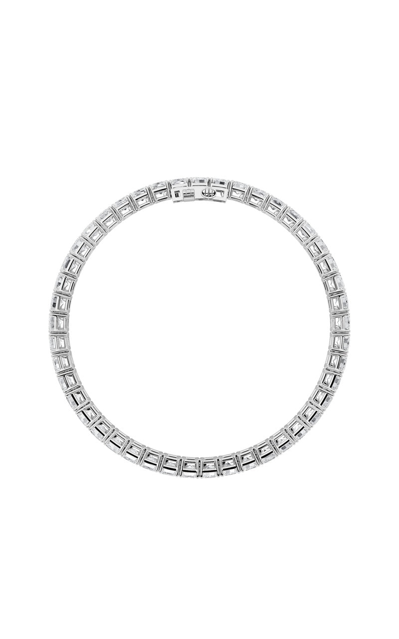 15CTW Emerald Shaped Lab Grown Diamond North South Bracelet in 14K Gold (F/VS)