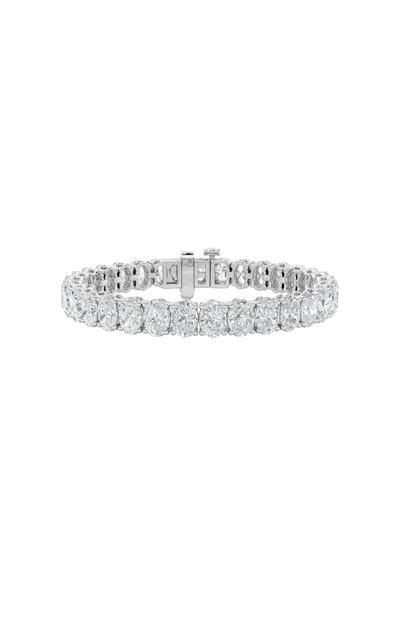 15Cttw Oval Shaped Lab Grown Diamond North  South Bracelet in 14K Gold (F/VS)