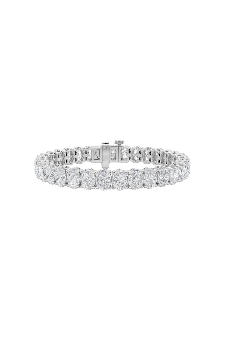 15Cttw Oval Shaped Lab Grown Diamond North South Bracelet in 14K Gold (F/VS)