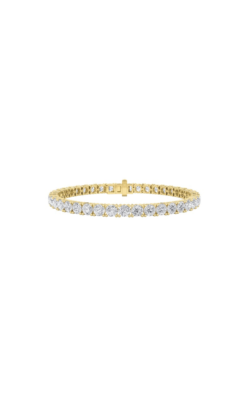 10Cttw Round Shaped Lab Grown Diamond Tennis Bracelet in 14K Gold (F/VS)