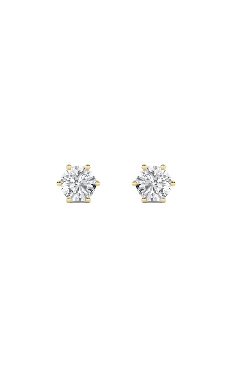 3Cttw Round Shaped Lab Grown Diamond (F/VS) TulipHead Stud Earrings in 14K Gold