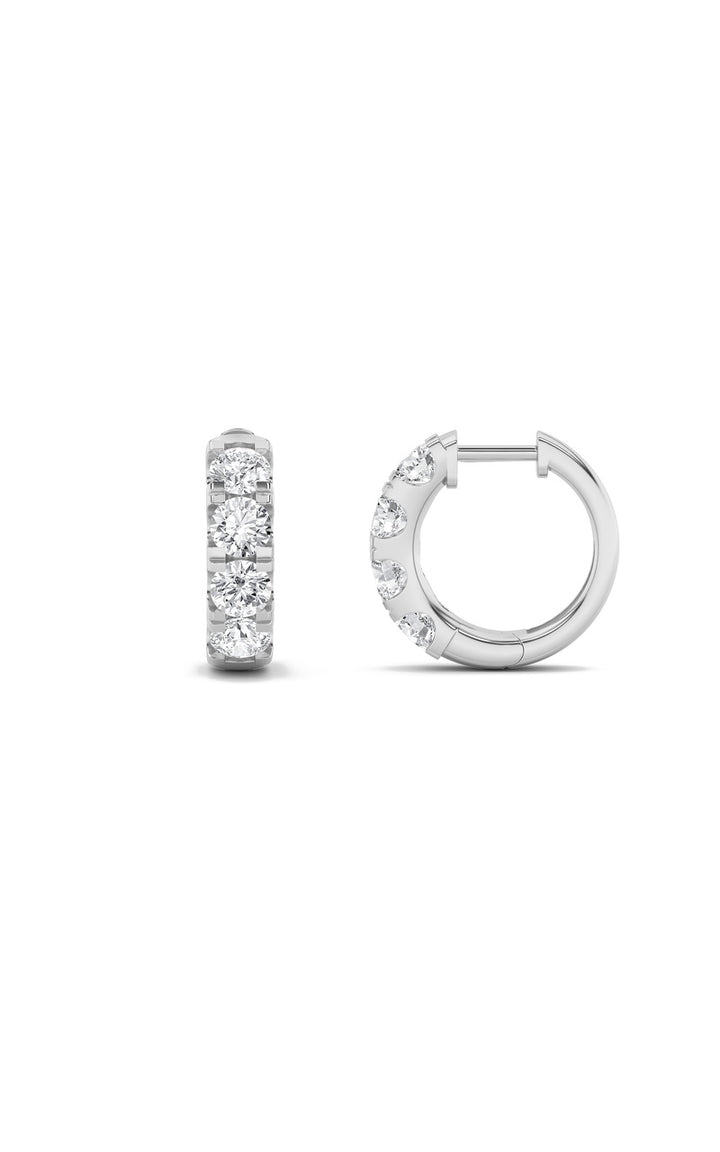 3Cttw Round Shaped Lab Grown Diamond (F/VS) Hoop Earrings in 14K Gold