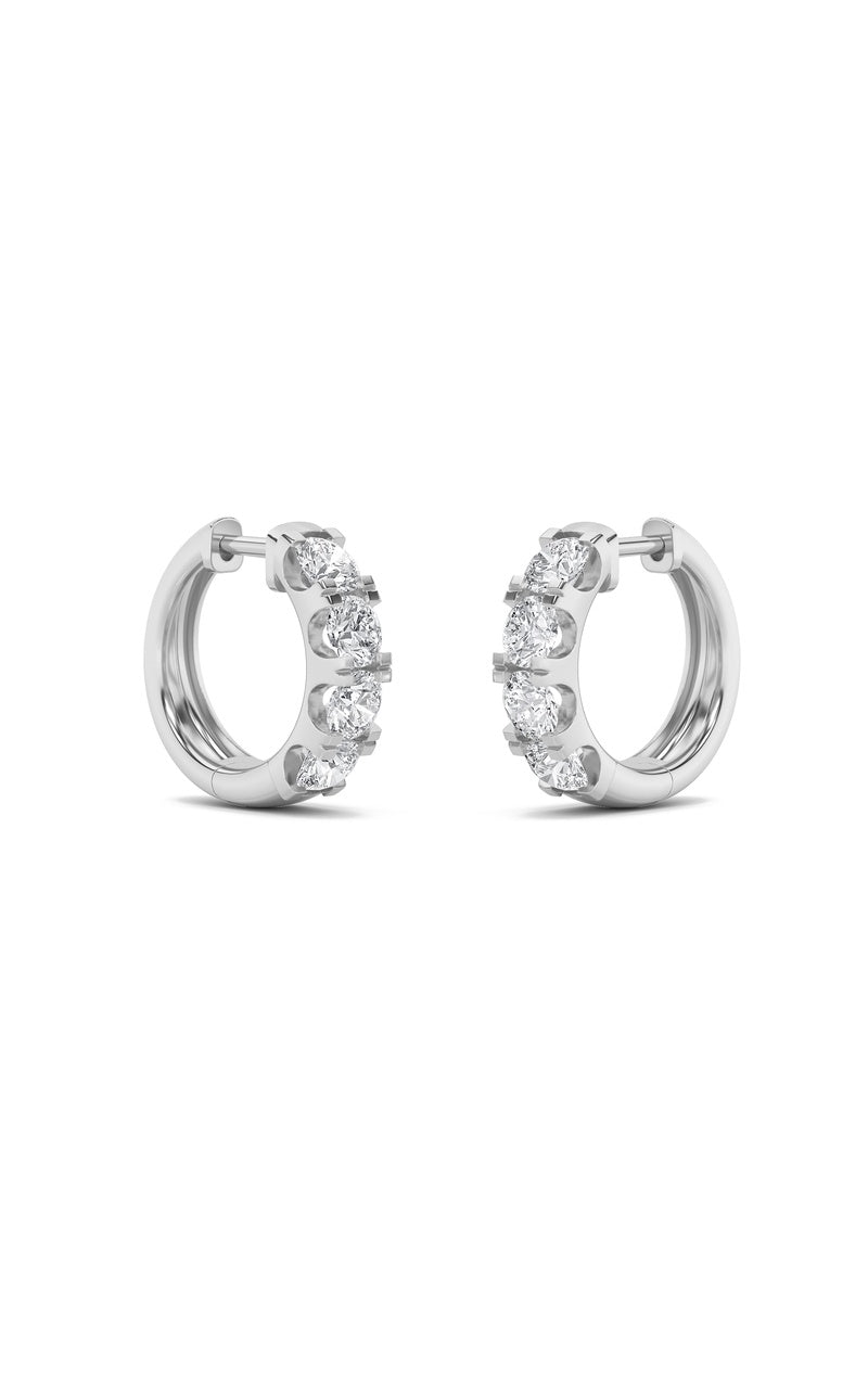 3Cttw Round Shaped Lab Grown Diamond (F/VS) Hoop Earrings in 14K Gold