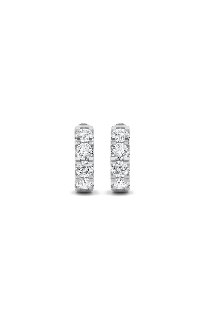 3CTW Round Shaped Lab Grown Diamond (F/VS) Hoop Earrings in 14K Gold