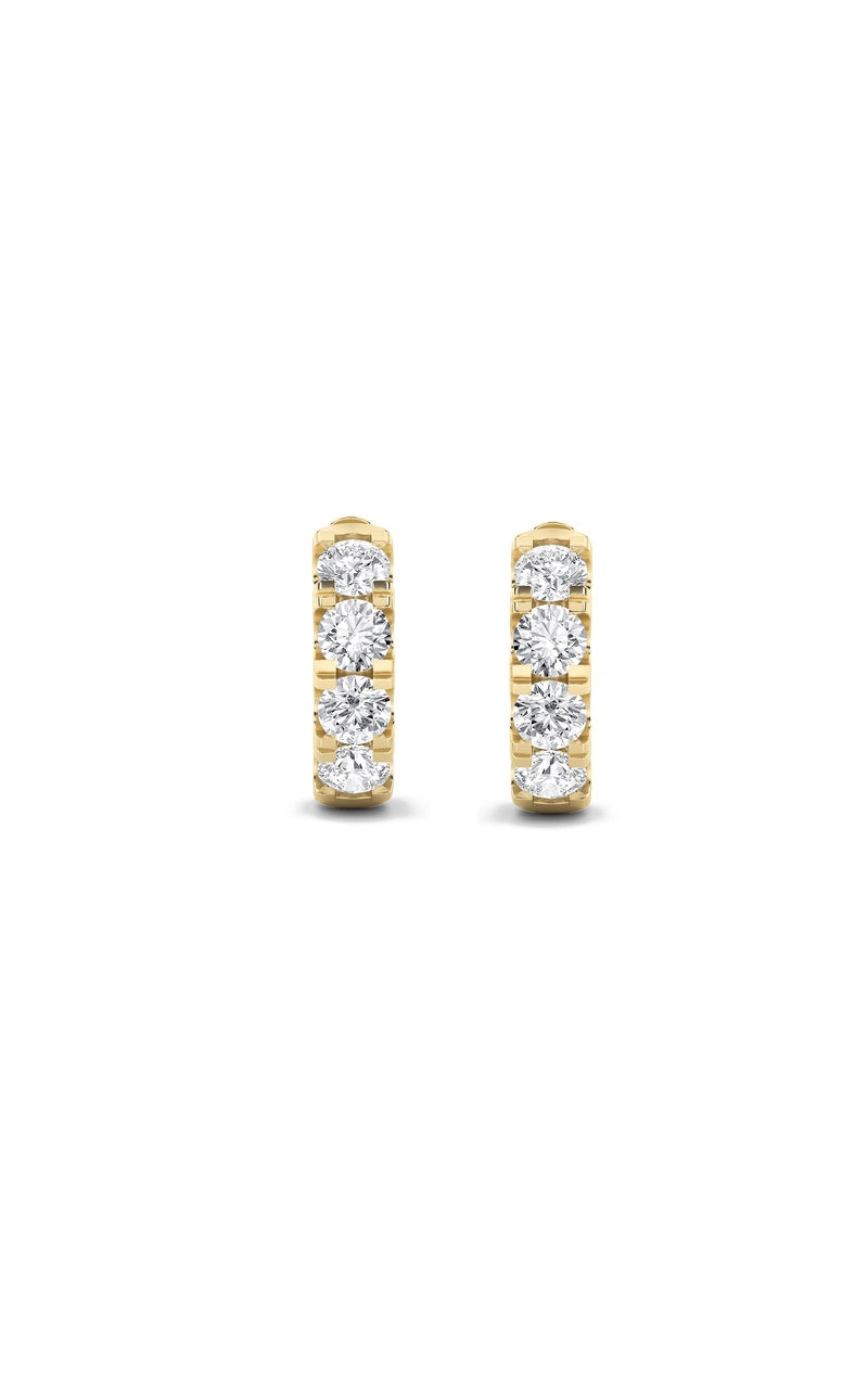 3Cttw Round Shaped Lab Grown Diamond (F/VS) Hoop Earrings in 14K Gold