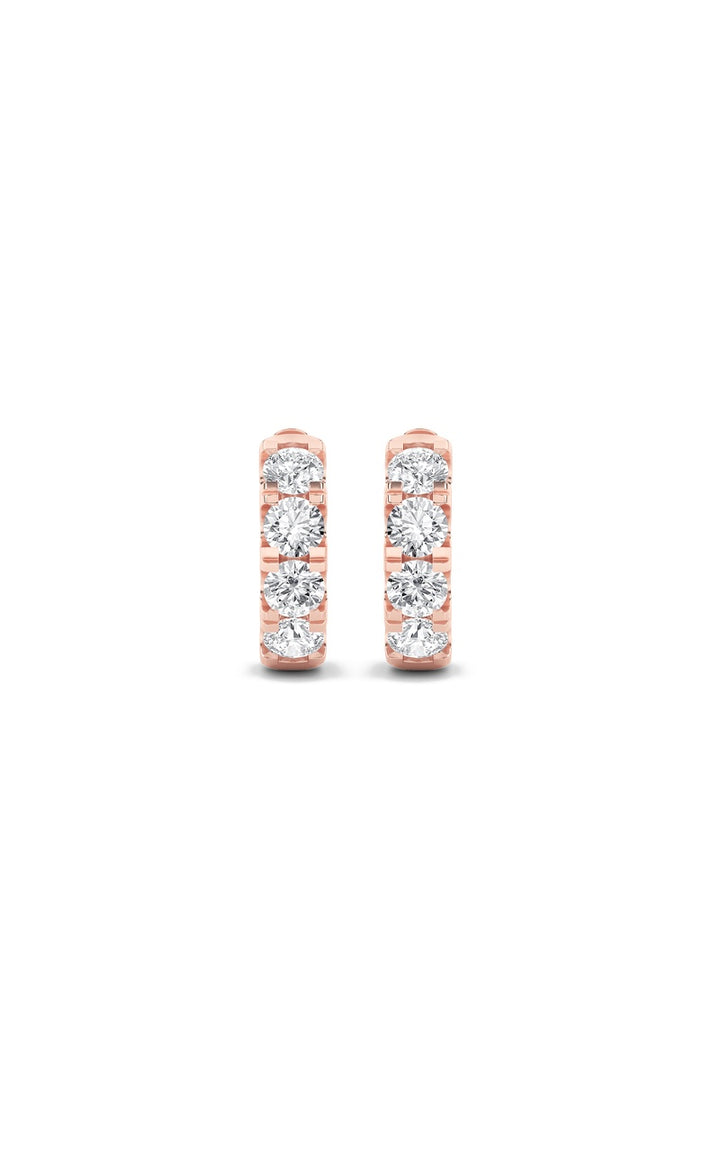 3CTW Round Shaped Lab Grown Diamond (F/VS) Hoop Earrings in 14K Gold