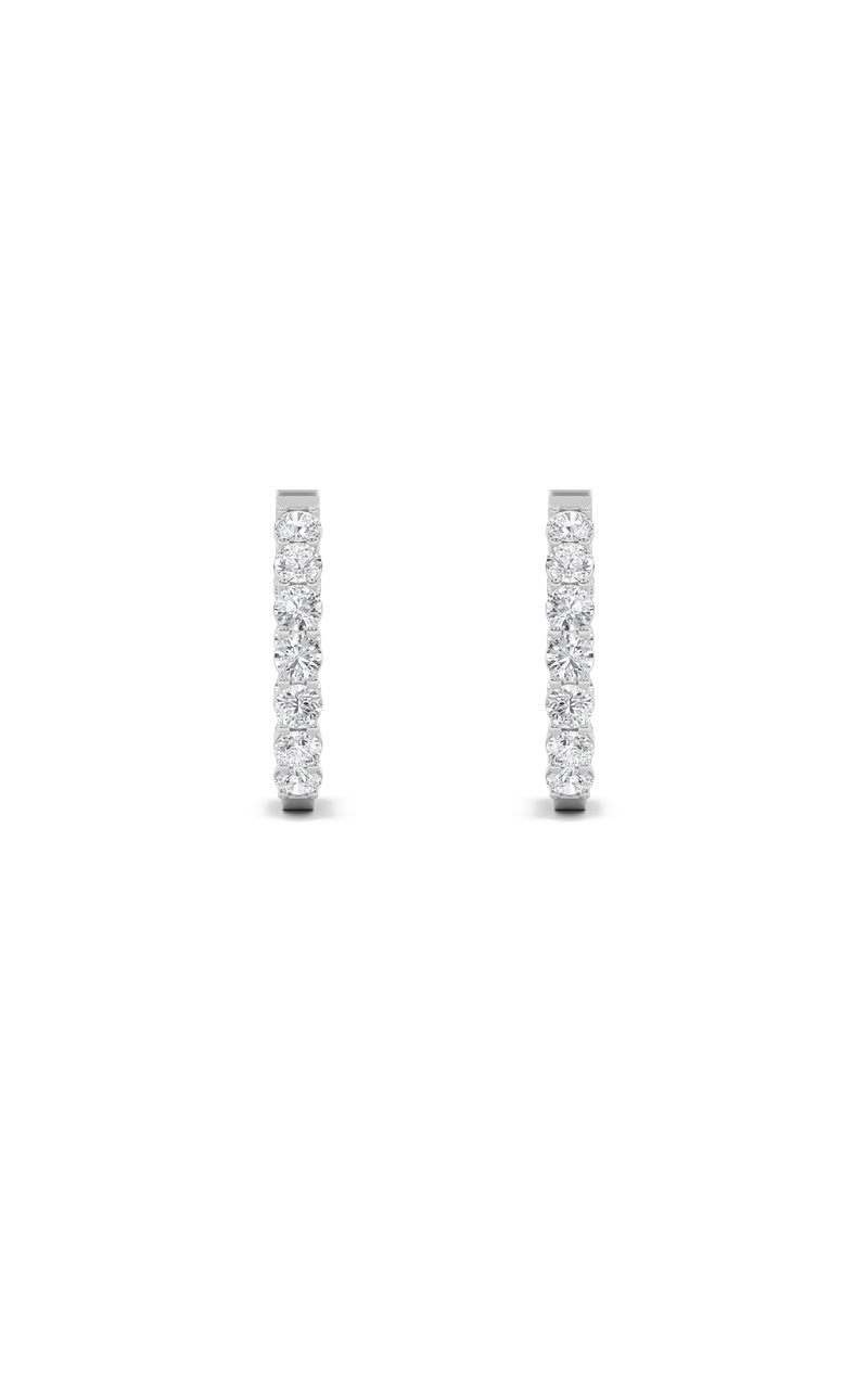 4CTW Round Shaped Lab Grown Diamond (F/VS) Inside Out Hoop Earrings in 14K Gold