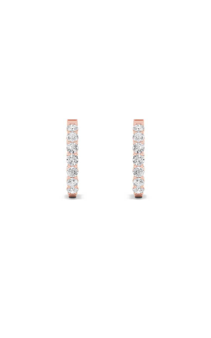 4Cttw Round Shaped Lab Grown Diamond (F/VS) InsideOut Hoop Earrings in 14K Gold