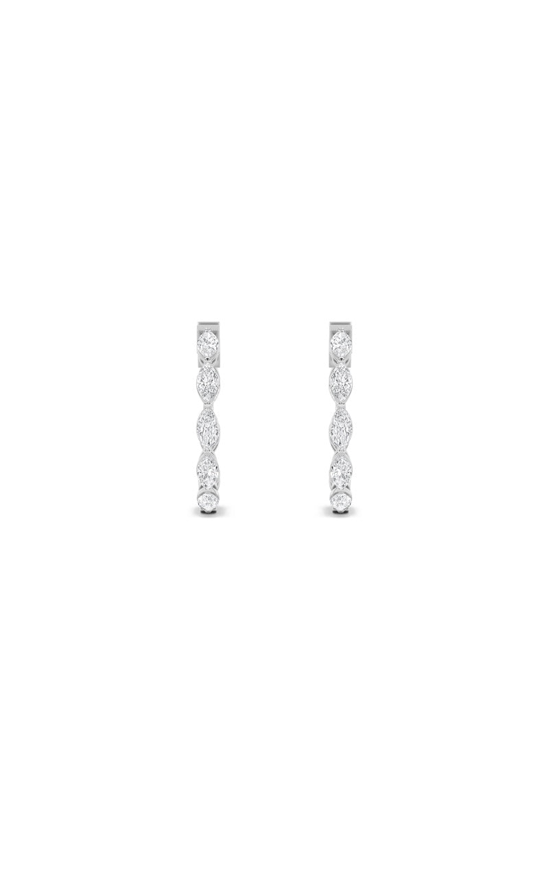 4Cttw Marquise Shaped Lab Grown Diamond (F/VS) Inside Out Hoop Earrings in 14K Gold