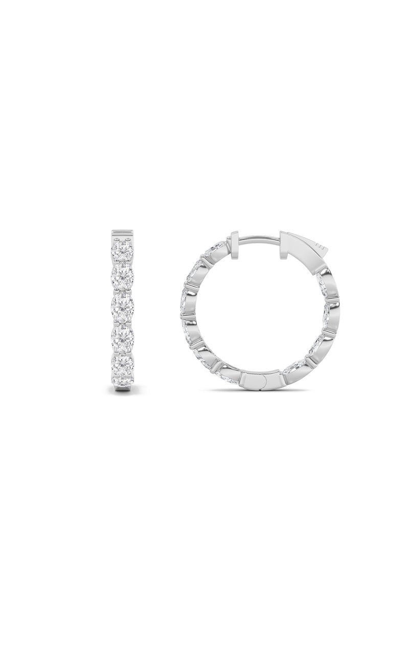 Lumière Princess Stud Earrings Lab Grown Diamond Lab Grown Diamond /G 14K White Gold 1