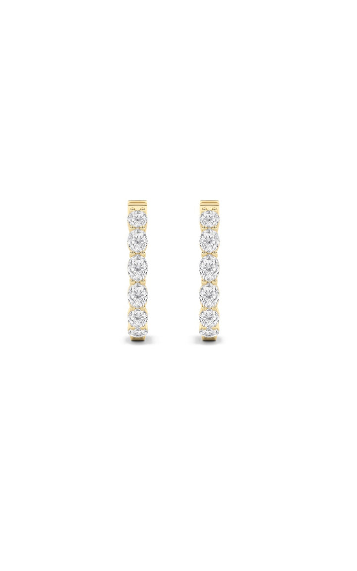 4CTW Oval Shaped Lab Grown Diamond (F/VS) Earring in 14K White Gold