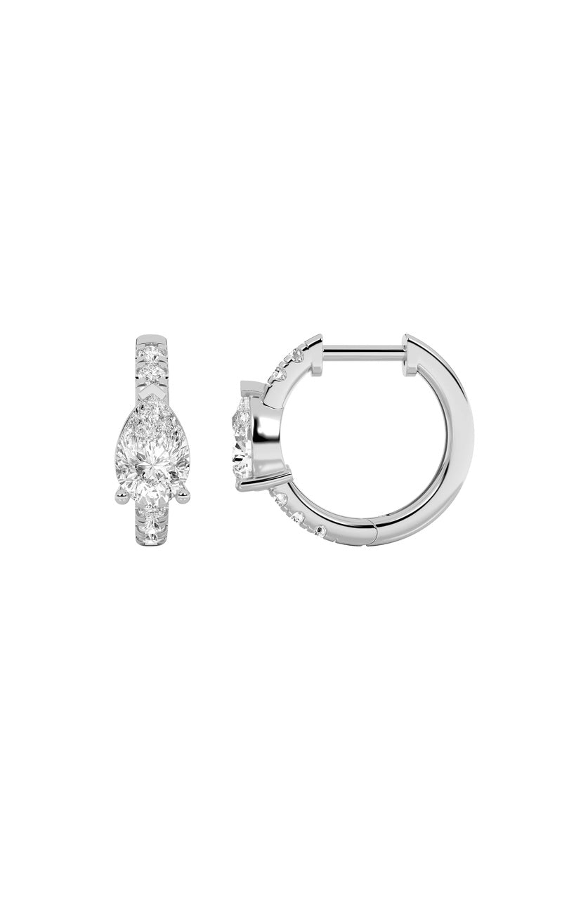 1.5CTW Pear Shaped Lab Grown Diamond (F/VS) Earring in 14K White Gold