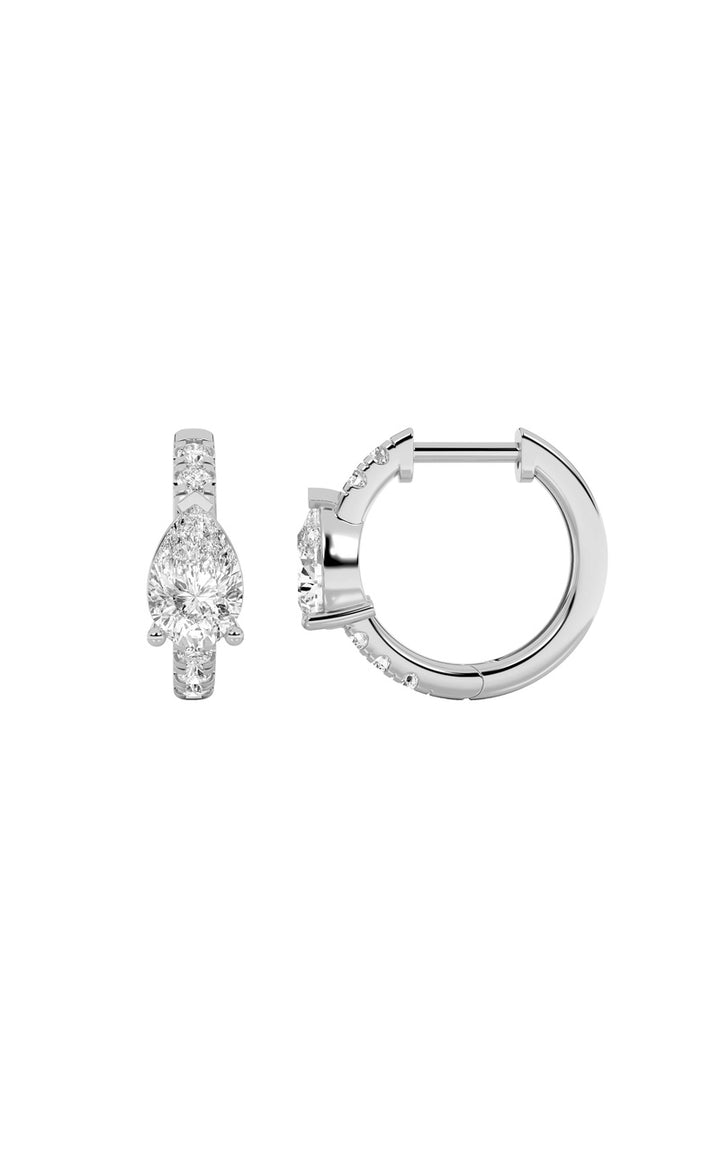 1.5CTW Pear Shaped Lab Grown Diamond (F/VS) Earring in 14K White Gold