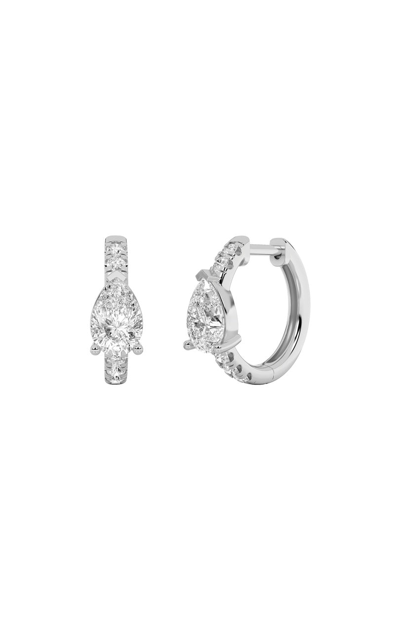 1.5CTW Pear Shaped Lab Grown Diamond (F/VS) Earring in 14K White Gold