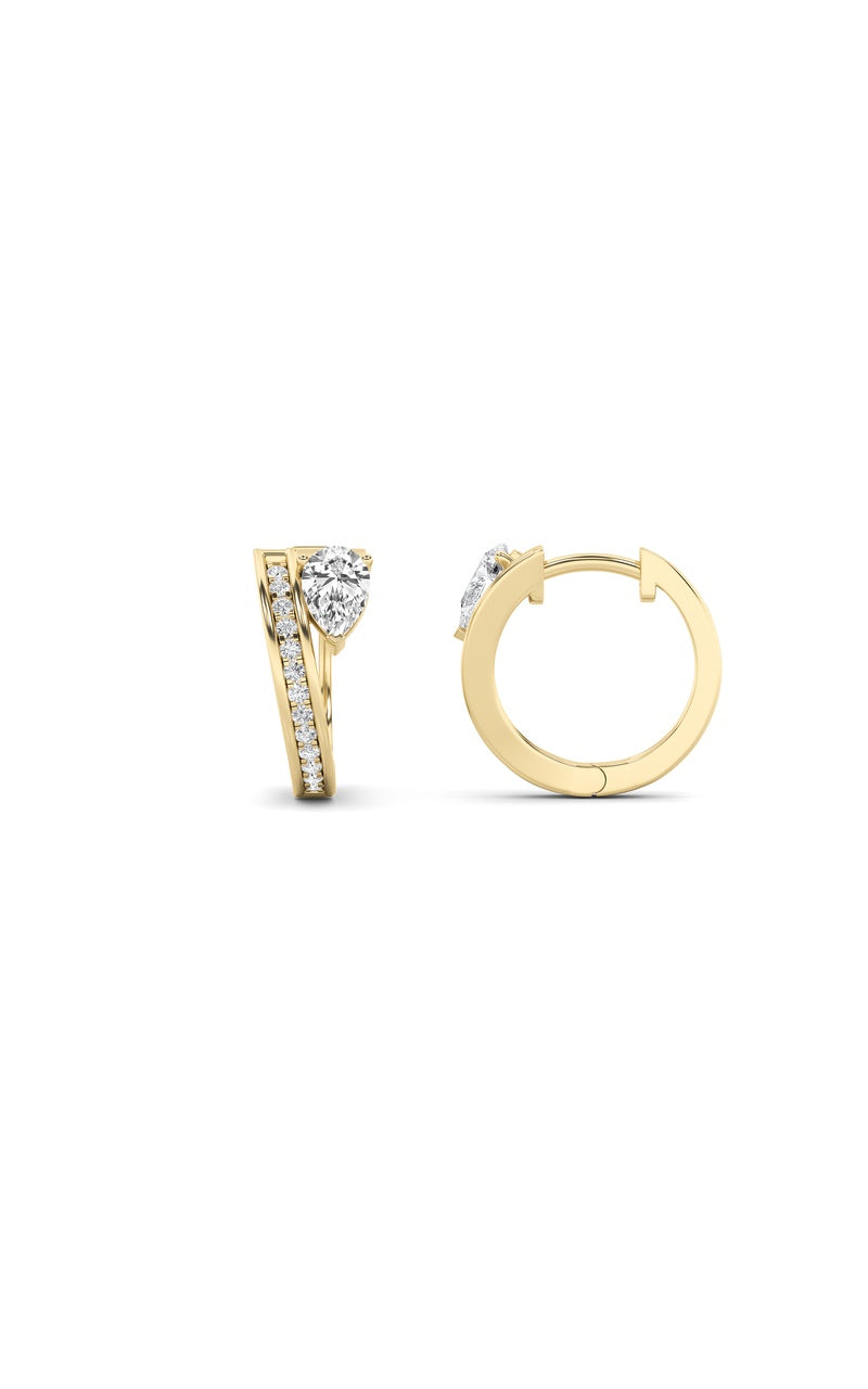 1.25Cttw Pear Shaped Lab Grown Diamond (F/VS) Fashion Earrings in 14K Gold