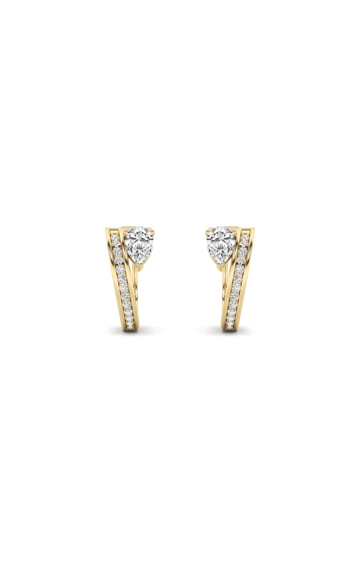 1.25Cttw Pear Shaped Lab Grown Diamond (F/VS) Fashion Earrings in 14K Gold