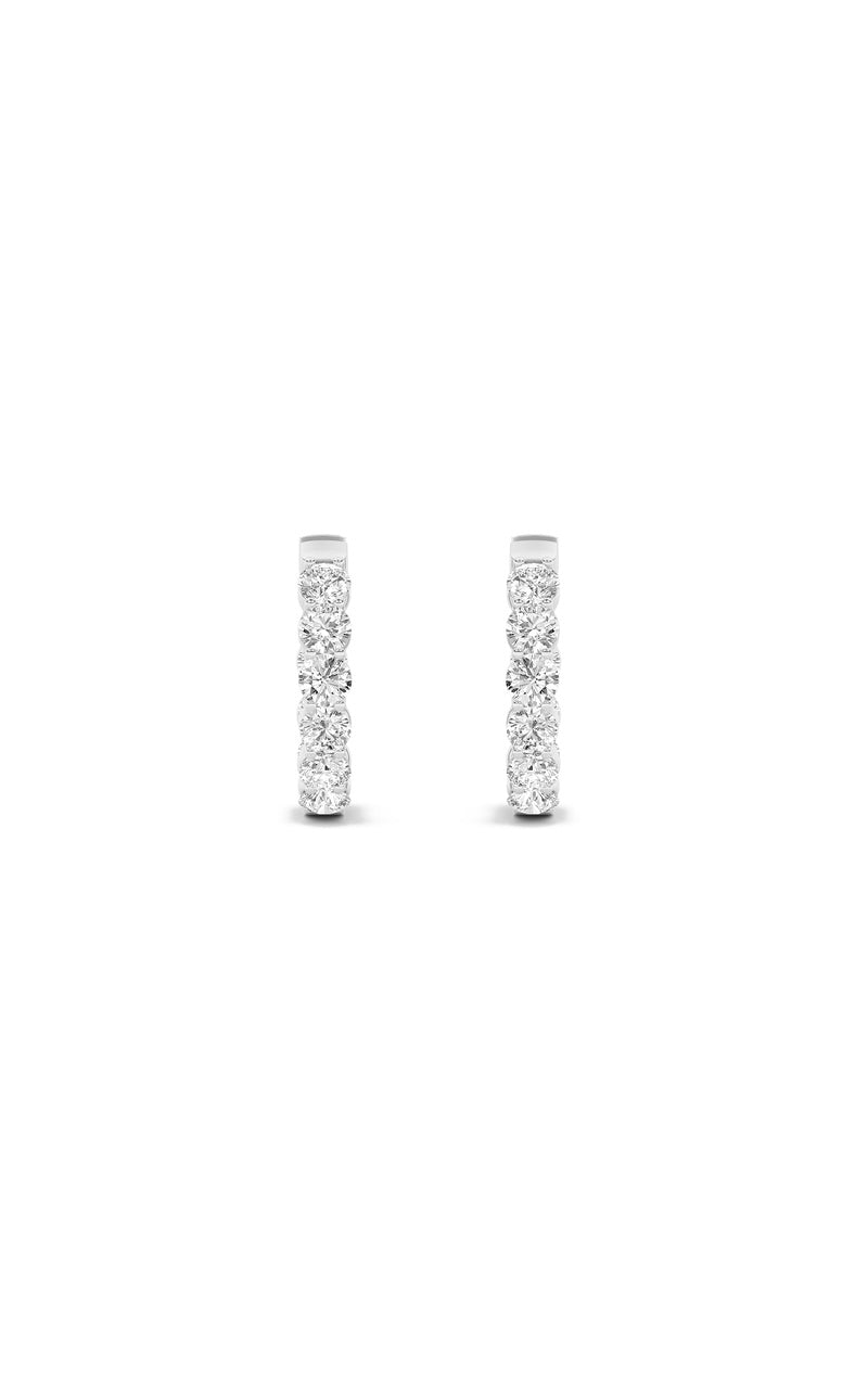 3Cttw Round Shaped Lab Grown Diamond (F/VS) Insideout Hoop Earrings in 14K Gold