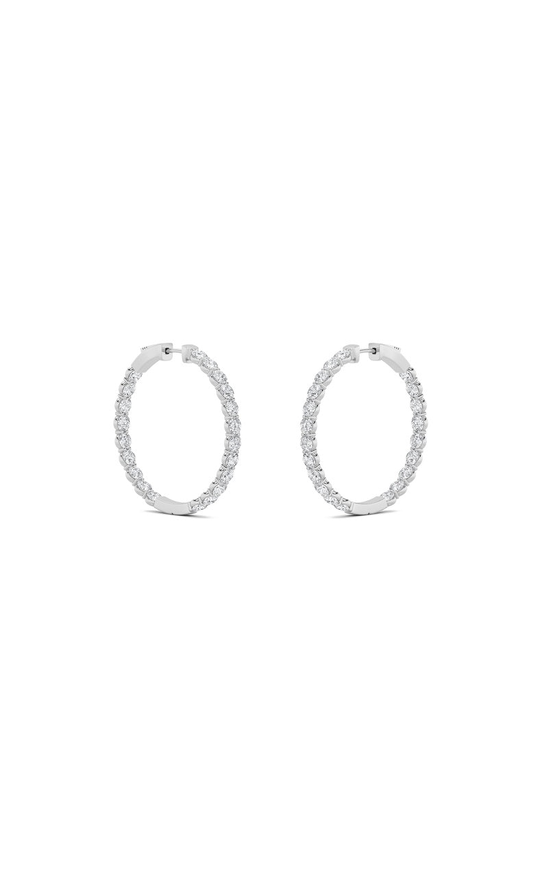 7Cttw Round Shaped Lab Grown Diamond (F/VS) Inside out Hoop Earrings in 14K Gold