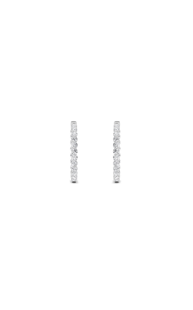 7CTW Round Shaped Lab Grown Diamond (F/VS) Inside out Hoop Earrings in 14K Gold