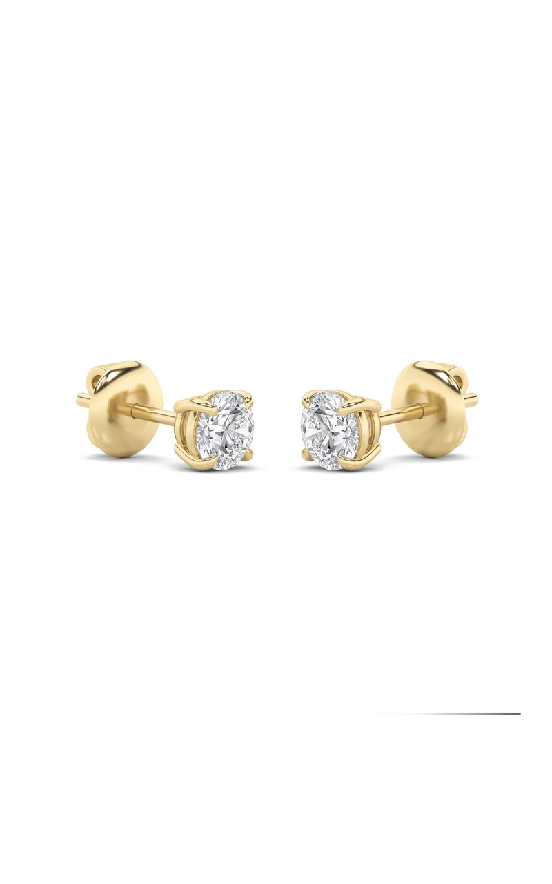 0.25CTW Round Shaped Lab Grown Diamond (F/VS) Stud Earrings in 14K Gold