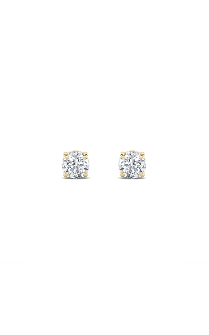 0.25CTW Round Shaped Lab Grown Diamond (F/VS) Stud Earrings in 14K Gold