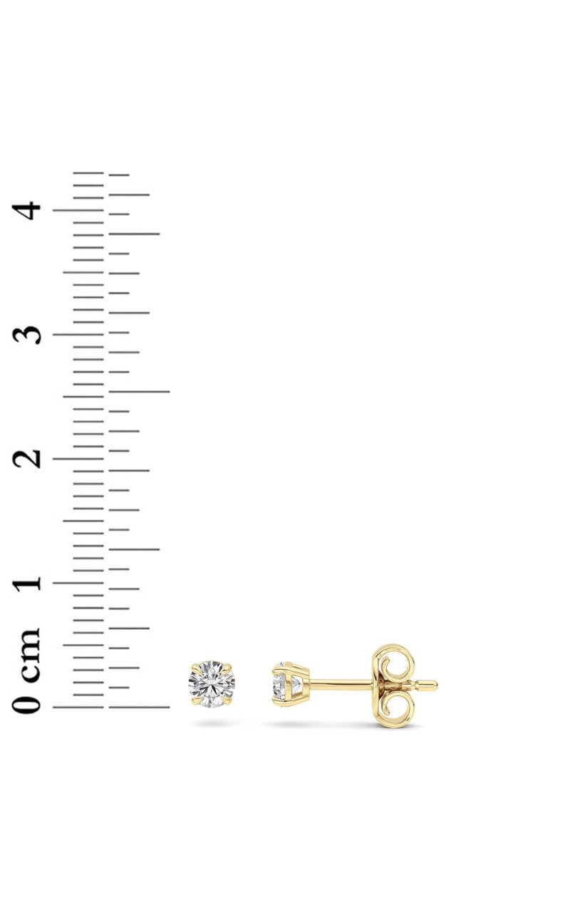 0.25CTW Round Shaped Lab Grown Diamond (F/VS) Stud Earrings in 14K Gold